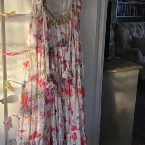 Boho Cotton Maxi Dress Z and L Size Large Beautiful NWOT
